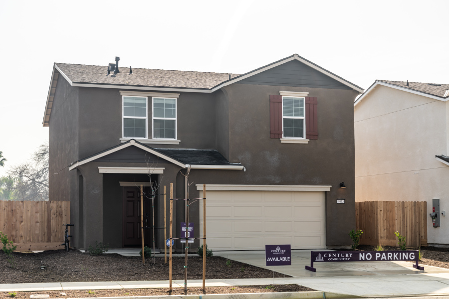 A house with a garage.