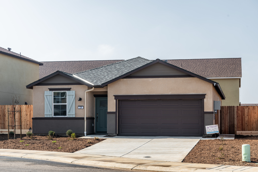 A house with a garage.