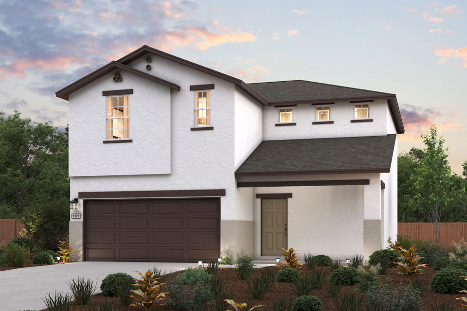 A house with a garage.