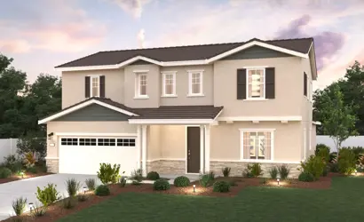 A house with a large front yard.