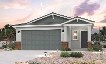 A house with a garage.
