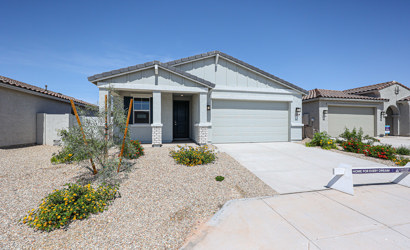 A house with a garage.