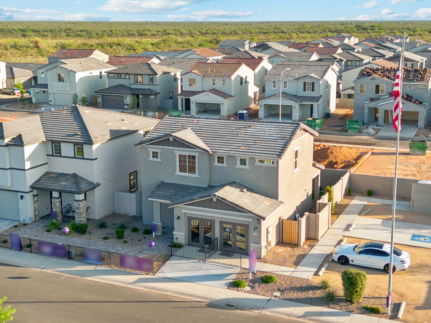 A row of houses.