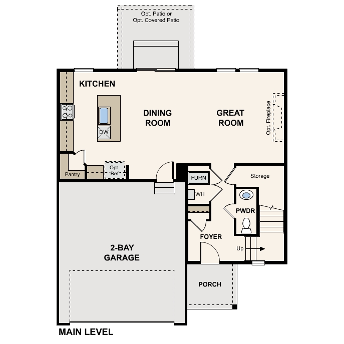 Diagram, engineering drawing. Mackenzie Floorplan, Main Level