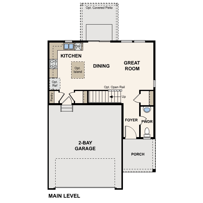 Diagram, engineering drawing. Cypress Floorplan, Main Level