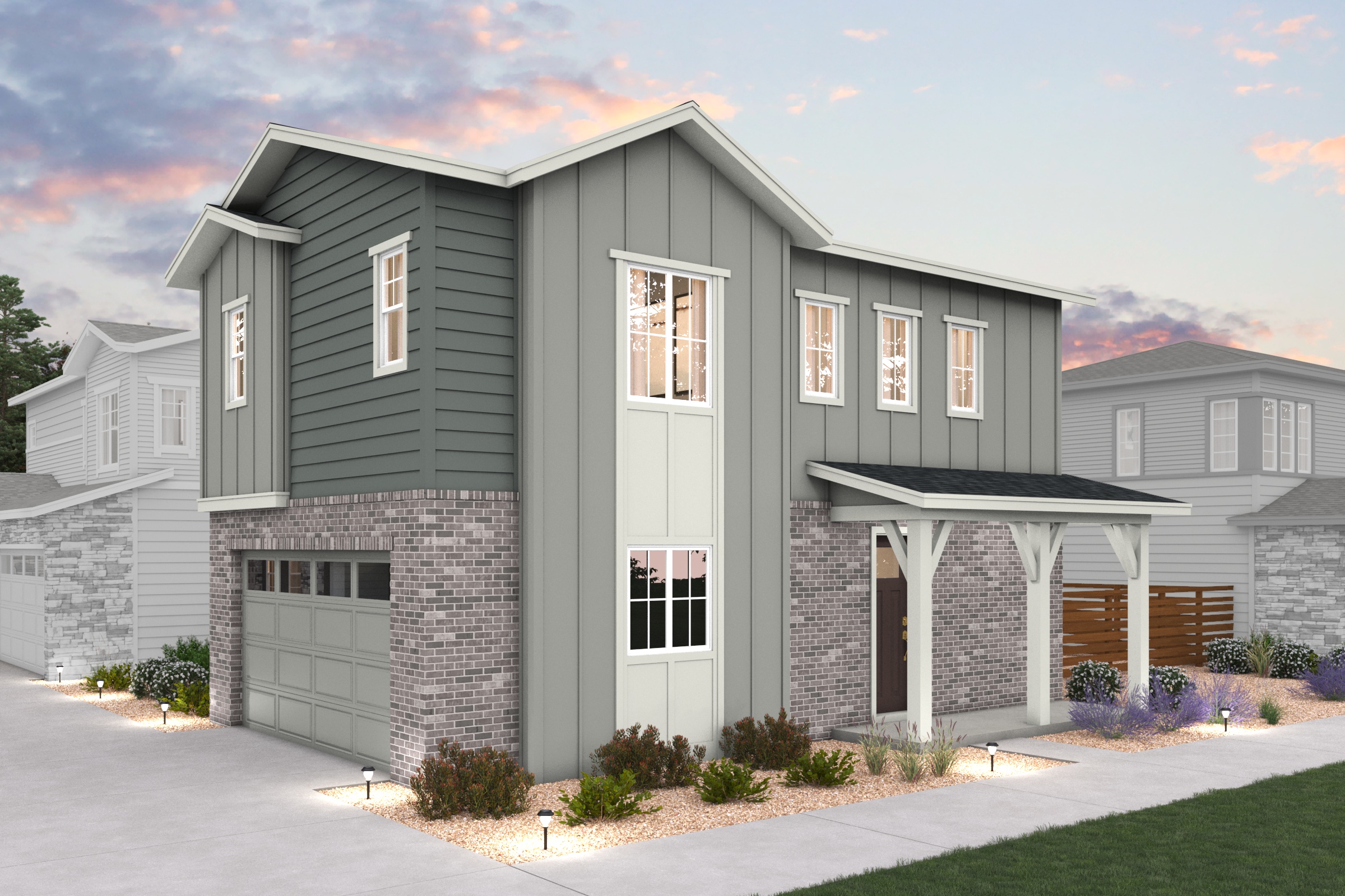 A house with a garage.