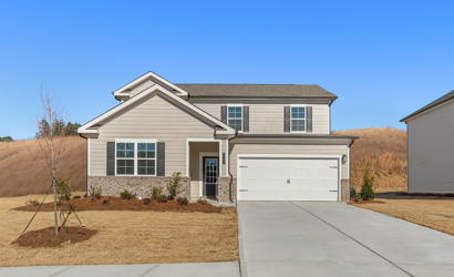 A house with a garage.