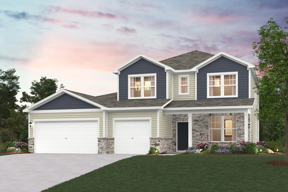 A house with a garage.