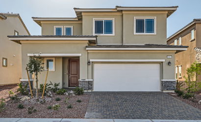 A house with a garage.