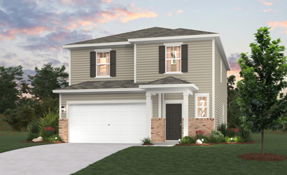 A house with a garage.