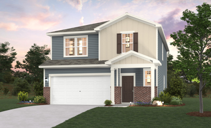 A house with a garage.