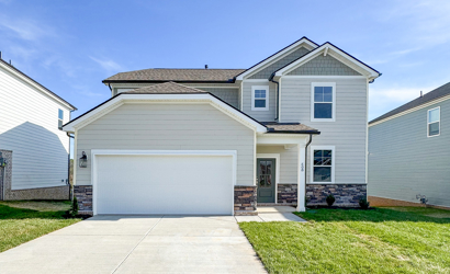 A house with a garage.