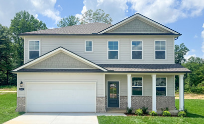 A house with a garage.