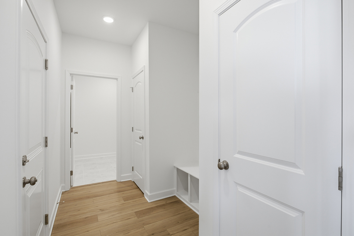 A room with white doors.