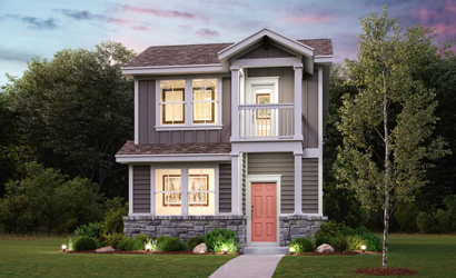 A house with a front yard.