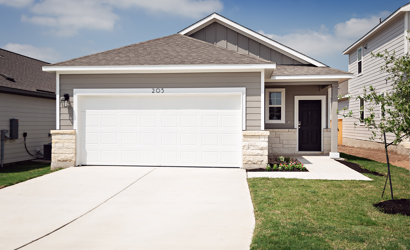 A house with a garage.