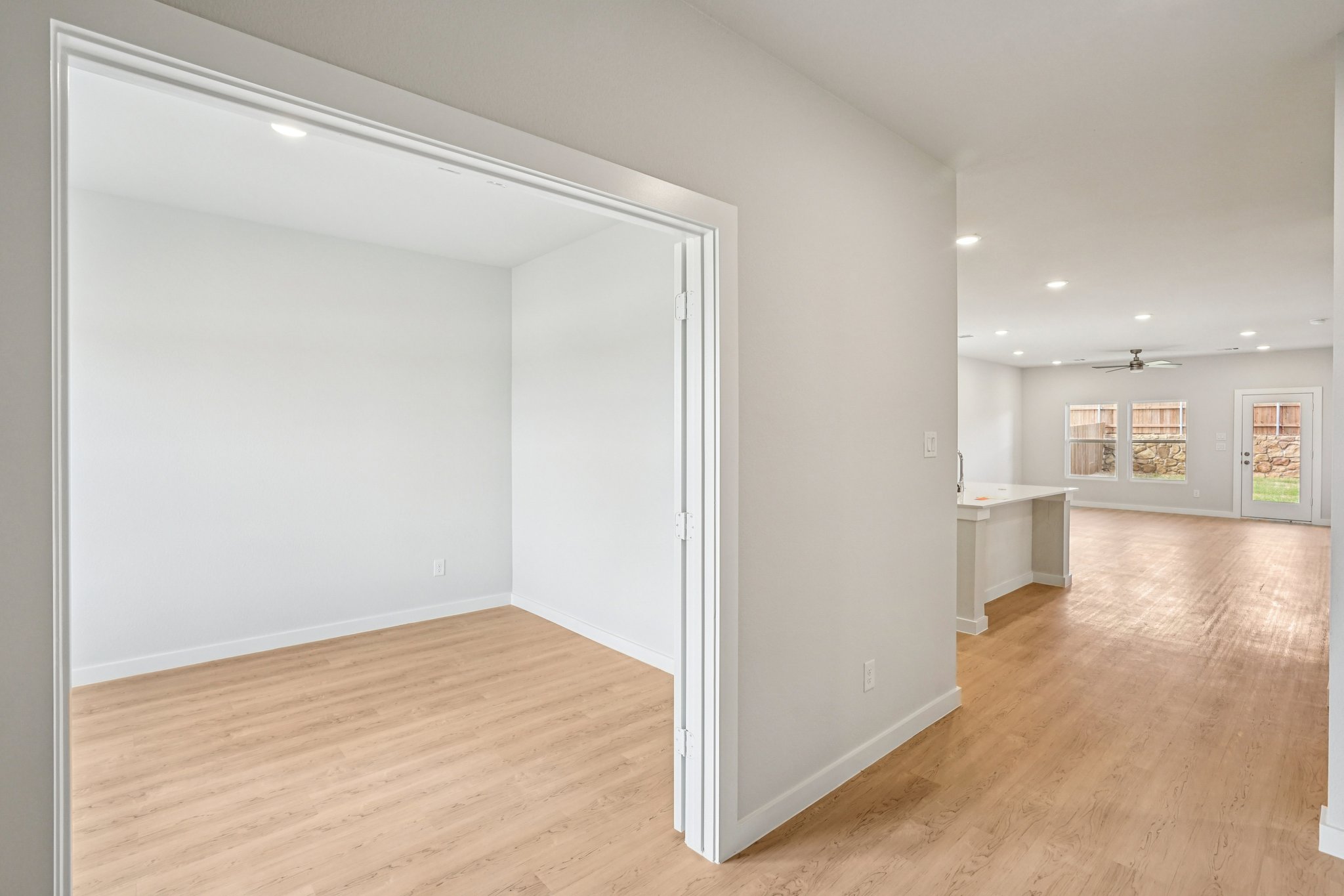 A room with white walls.