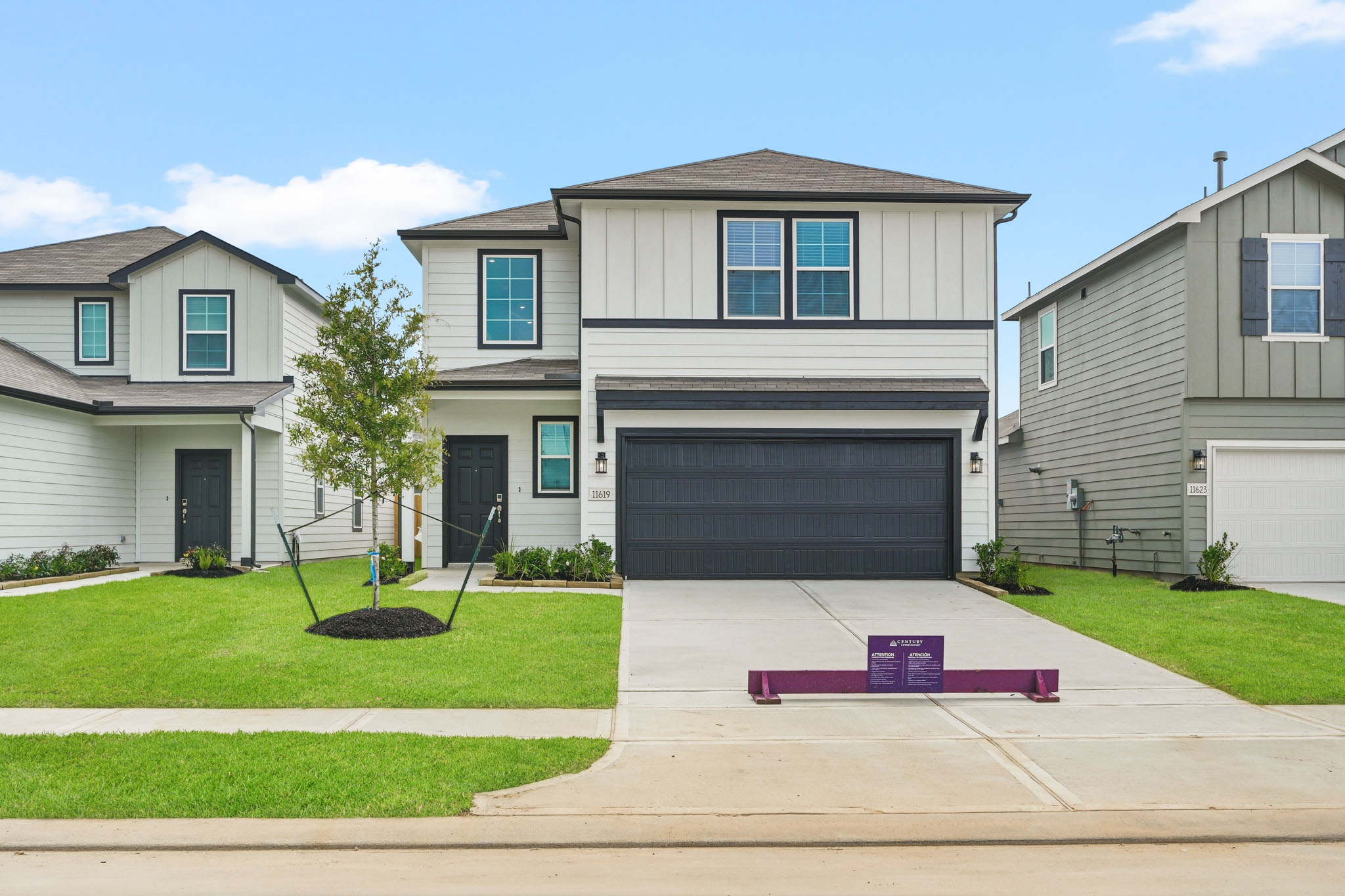 A house with a driveway.