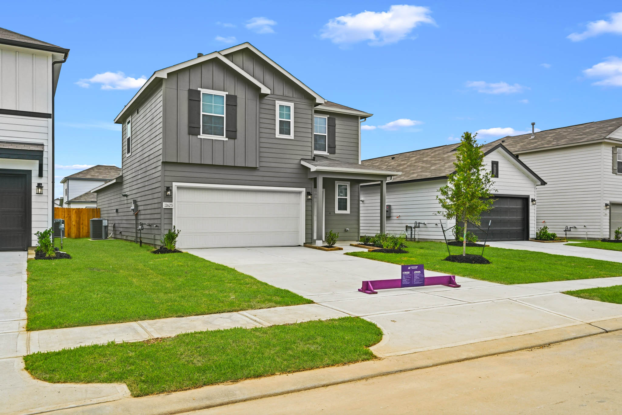 A house with a driveway.