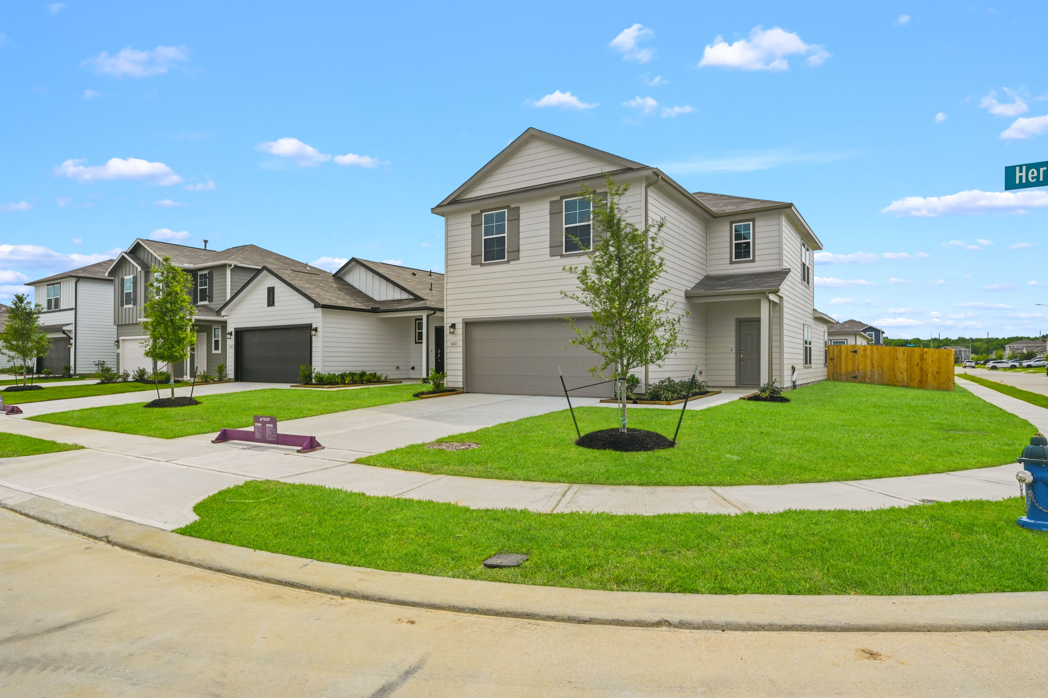 A house with a driveway.