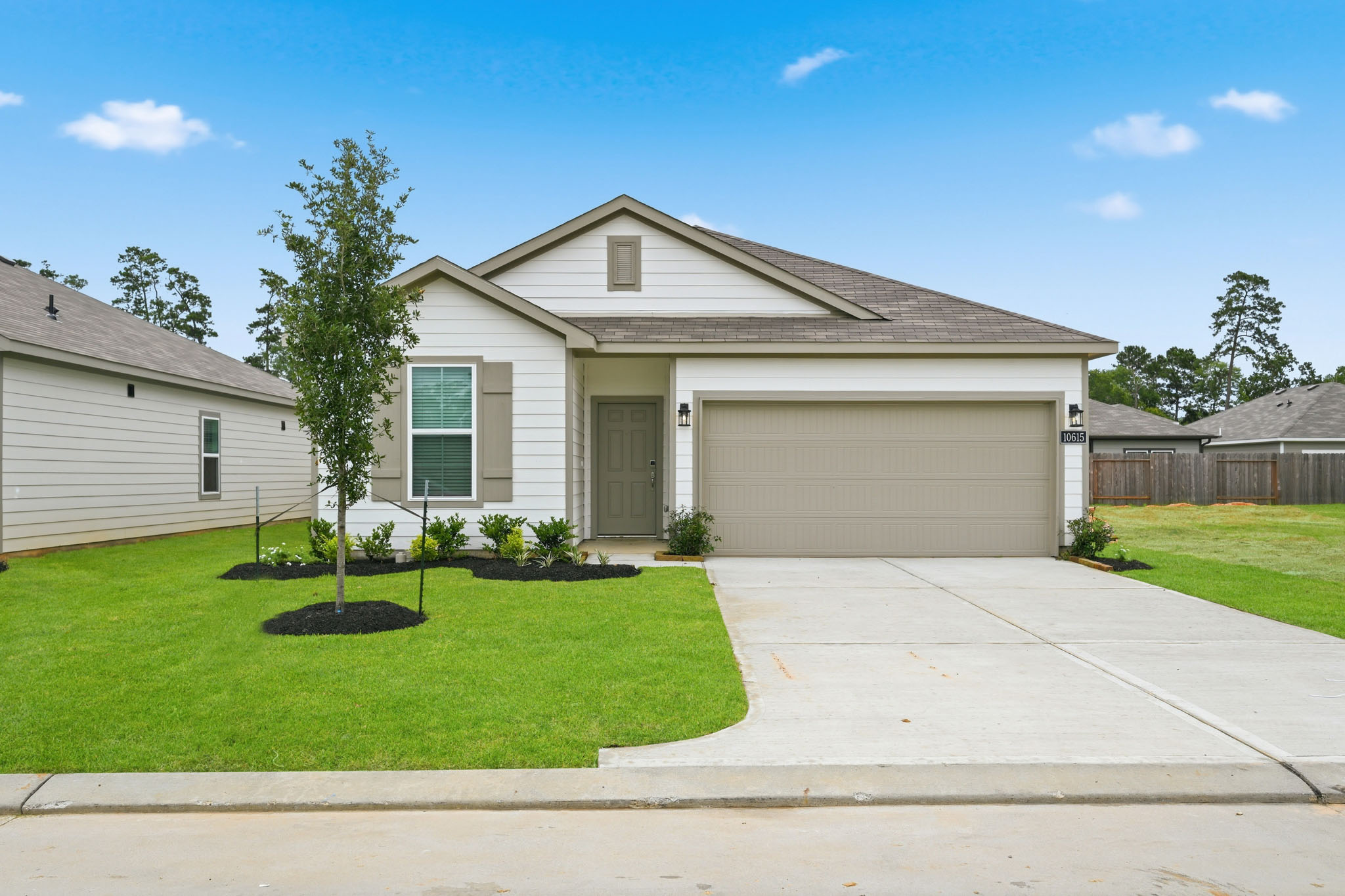 A house with a driveway.