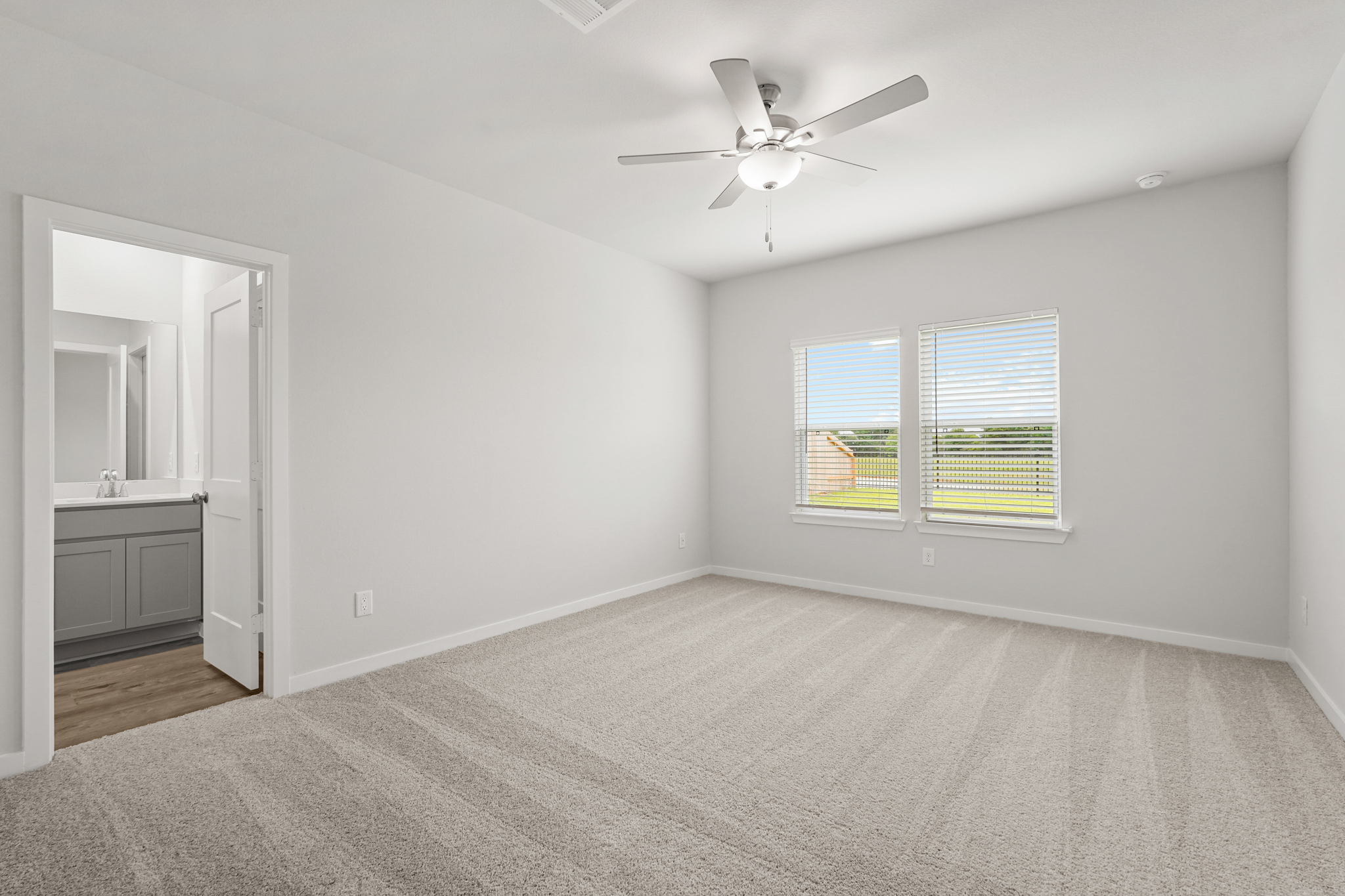 A large empty living room.