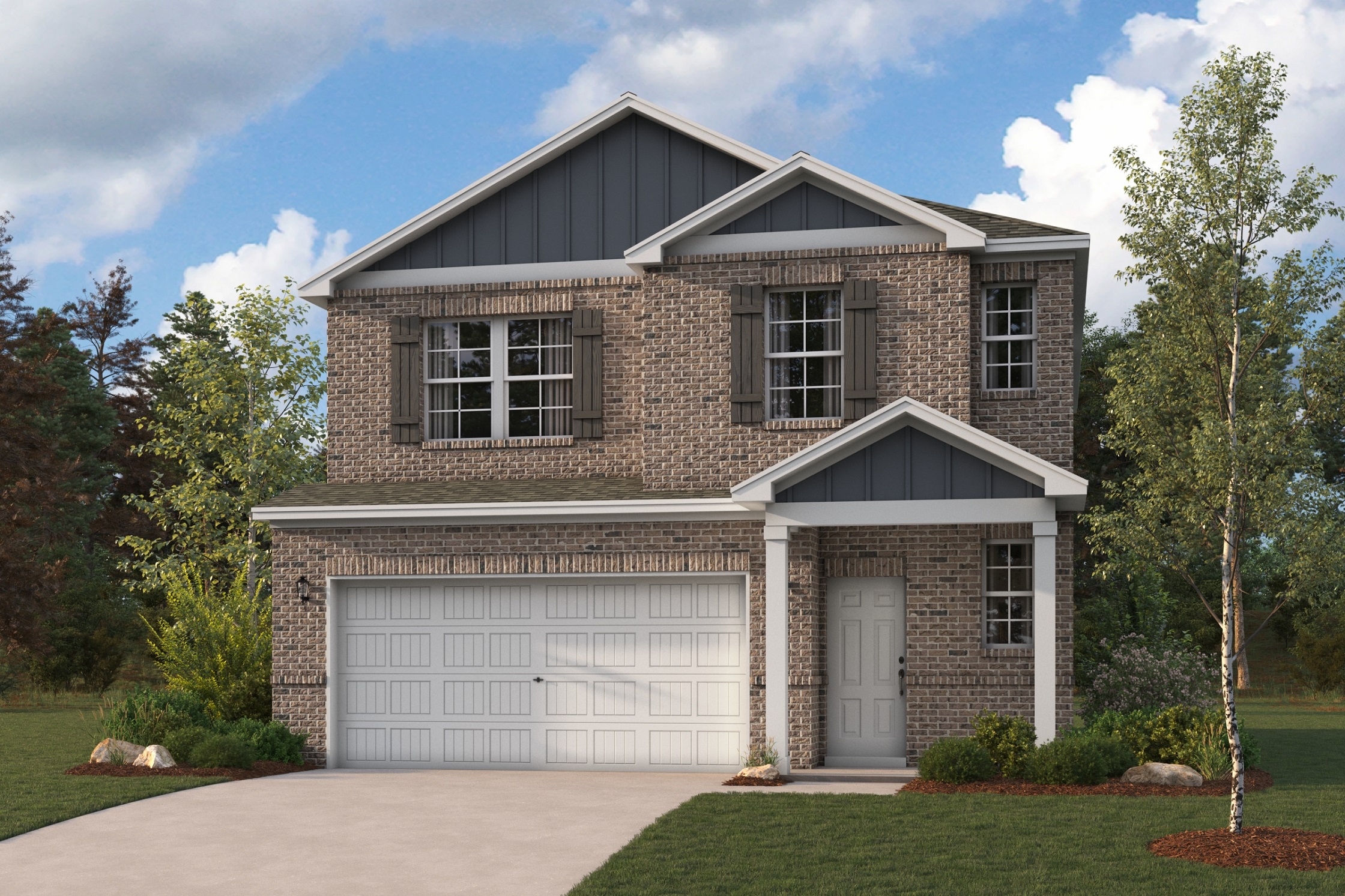 A house with a garage.