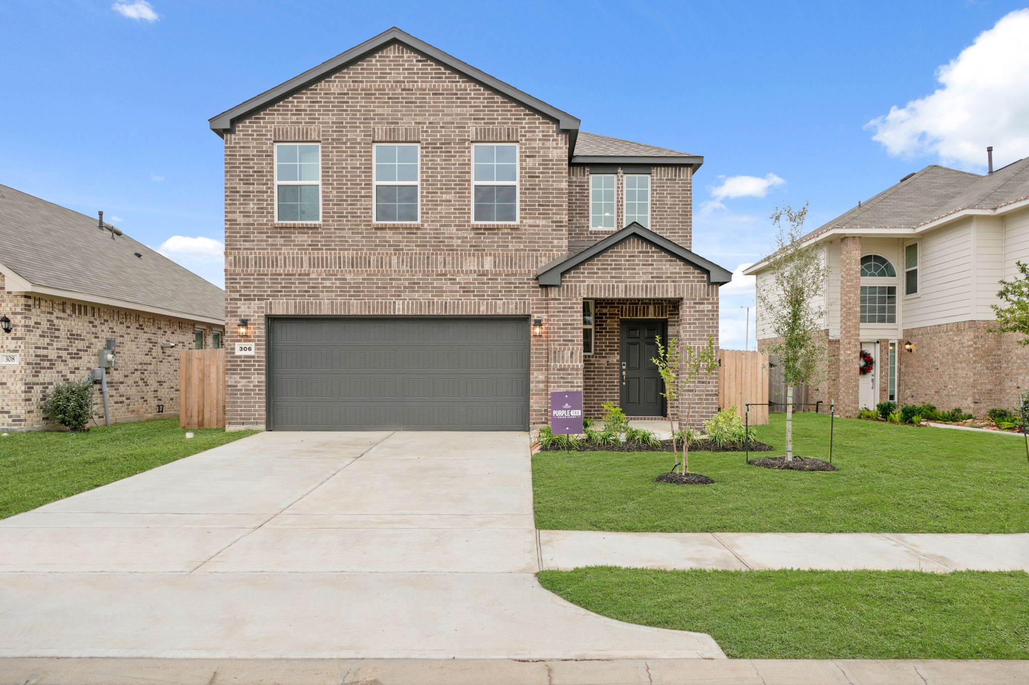 A house with a garage.
