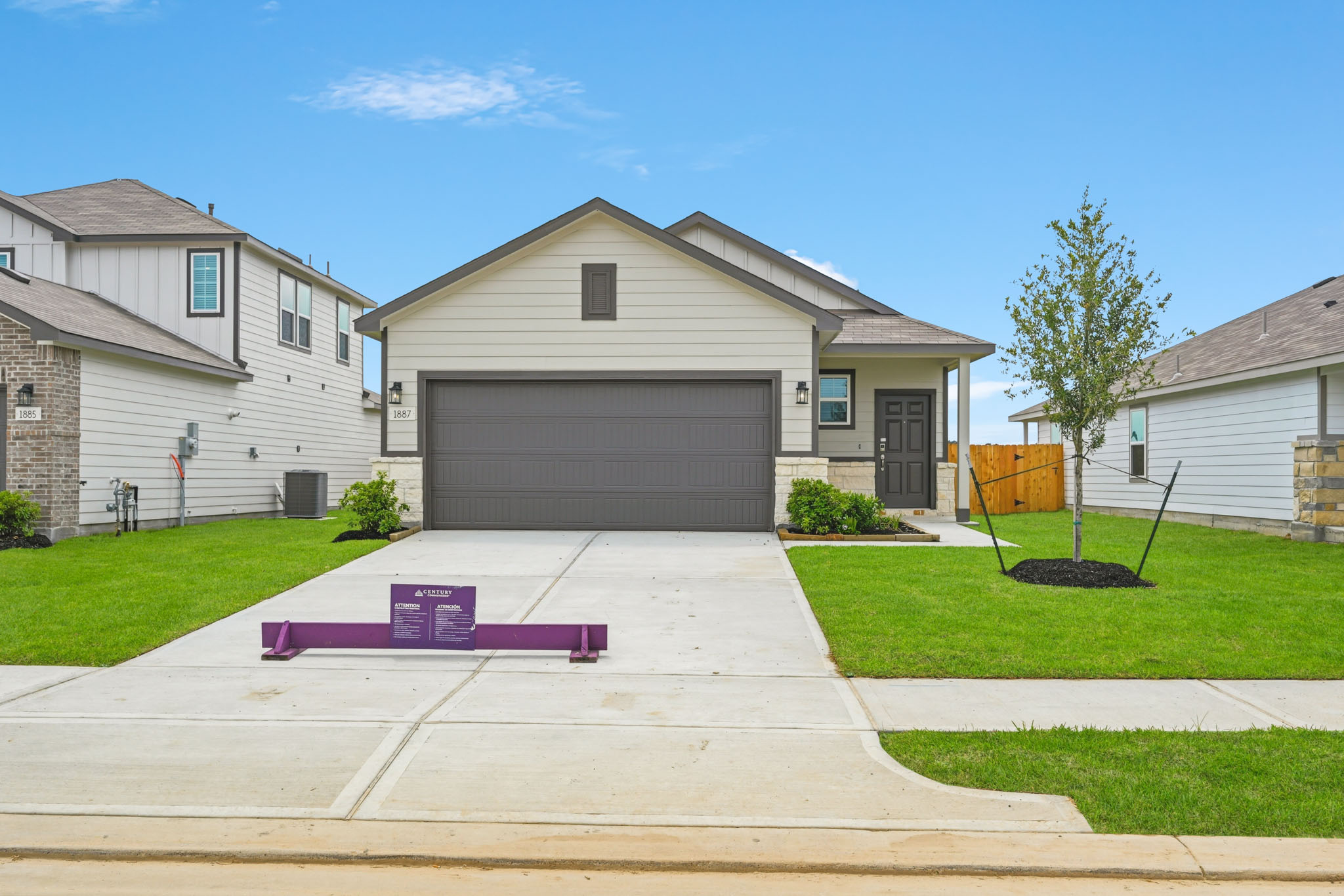 A house with a driveway.