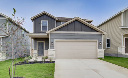 A house with a garage.
