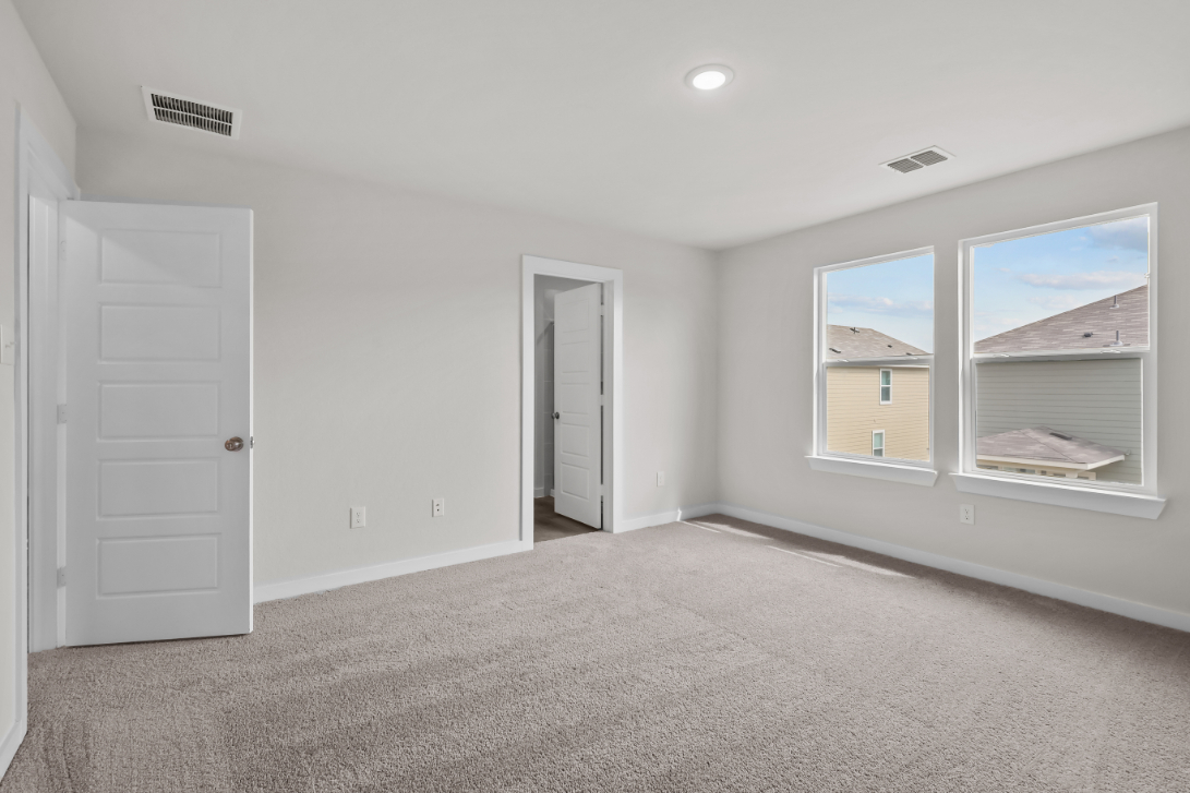 A room with white doors.