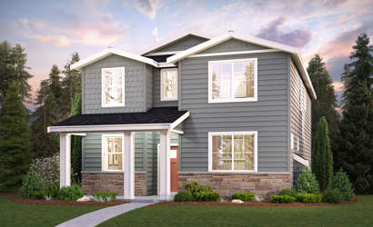 A house with a large front yard.