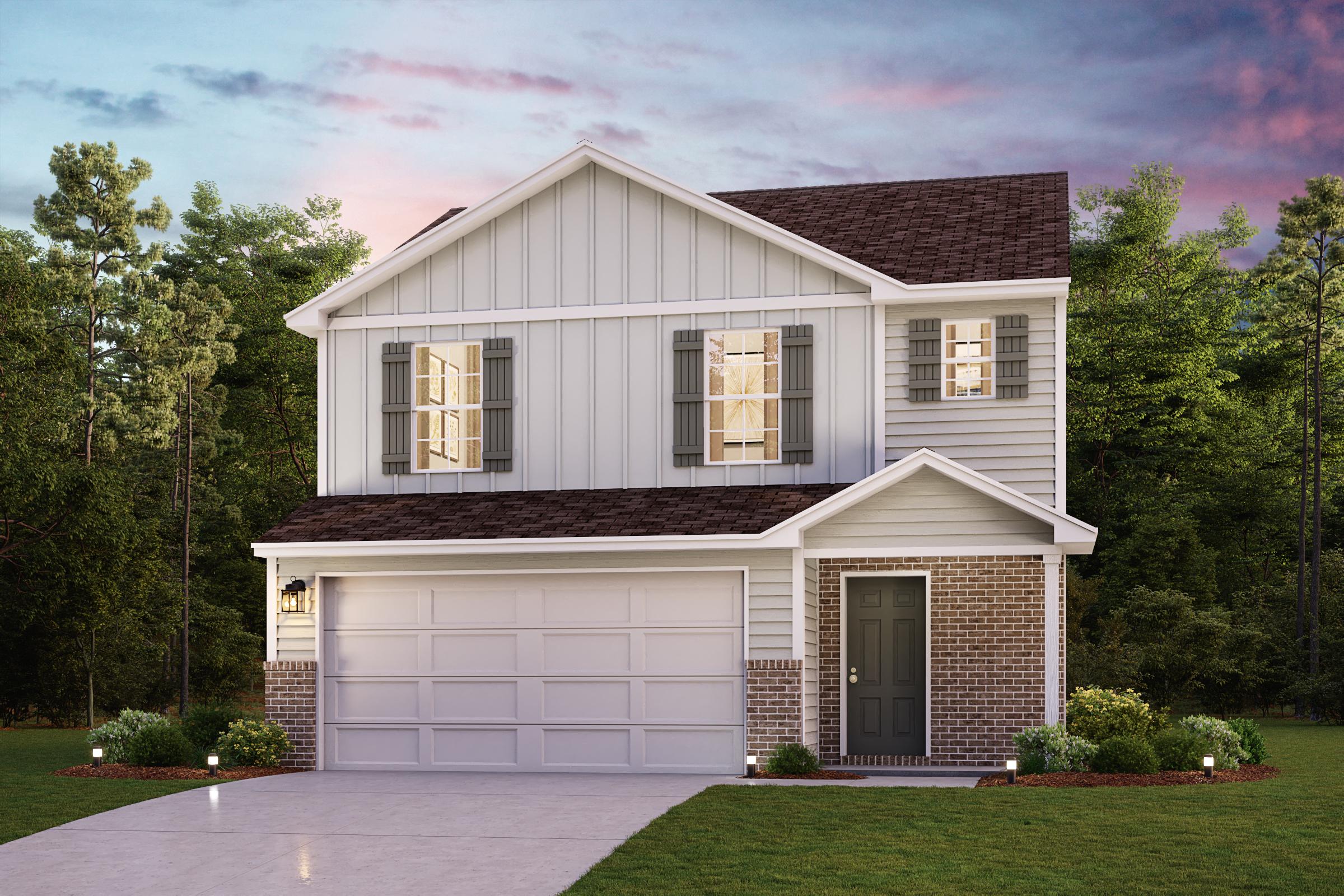 A house with a garage.