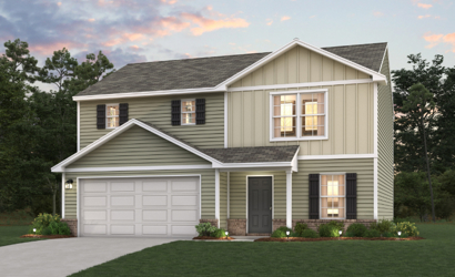 A house with a garage.