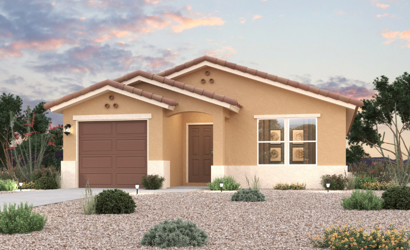 A house with a gravel driveway.