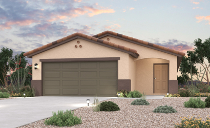 A house with a garage.