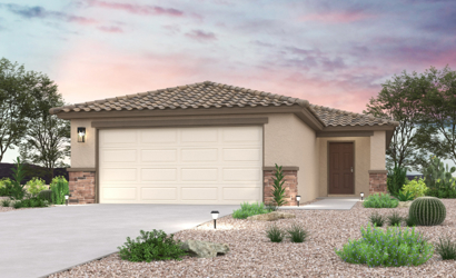 A house with a garage.