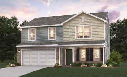 A house with a garage.