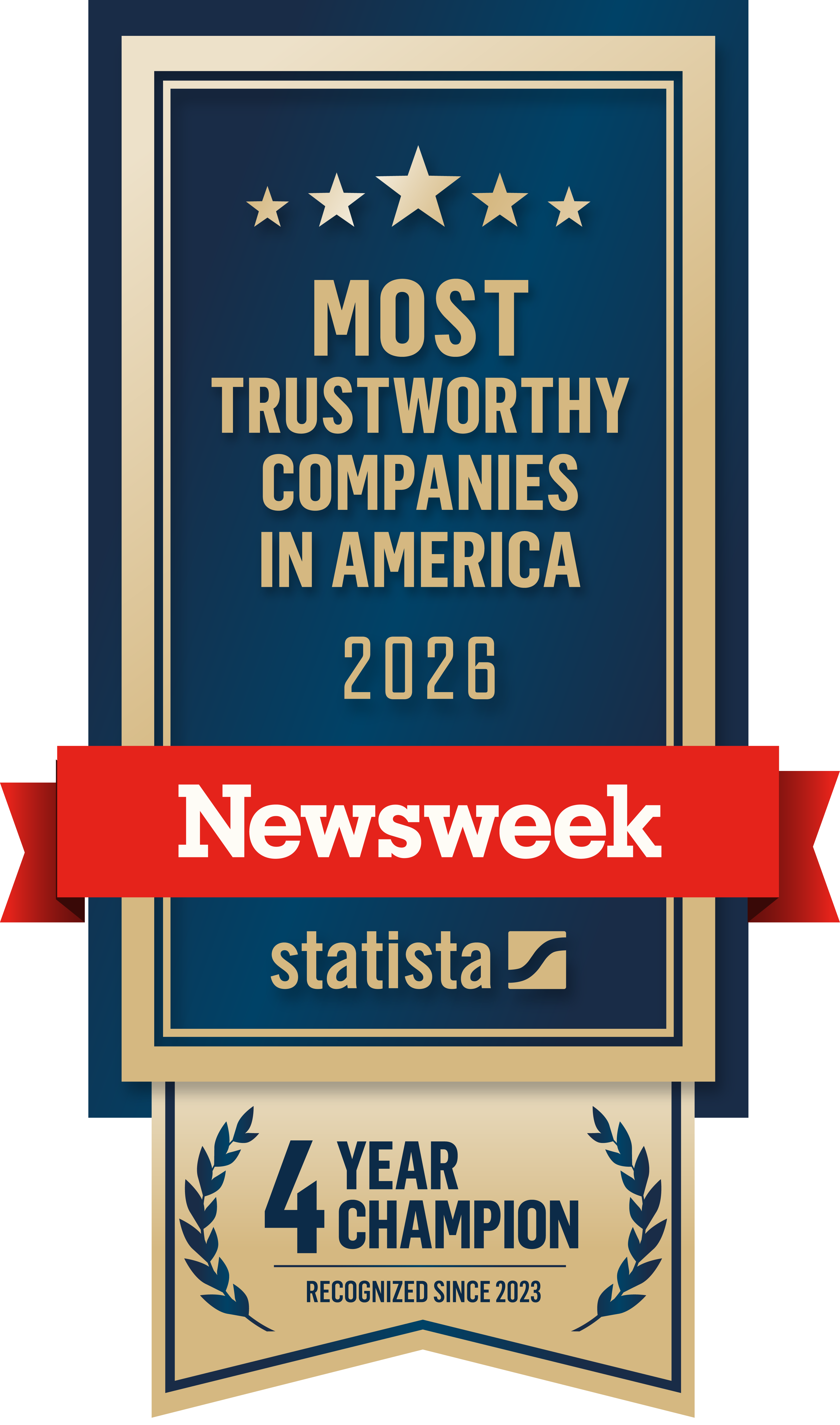 2026 Newsweek America's Most Trustworthy Award - 4 Year Champion